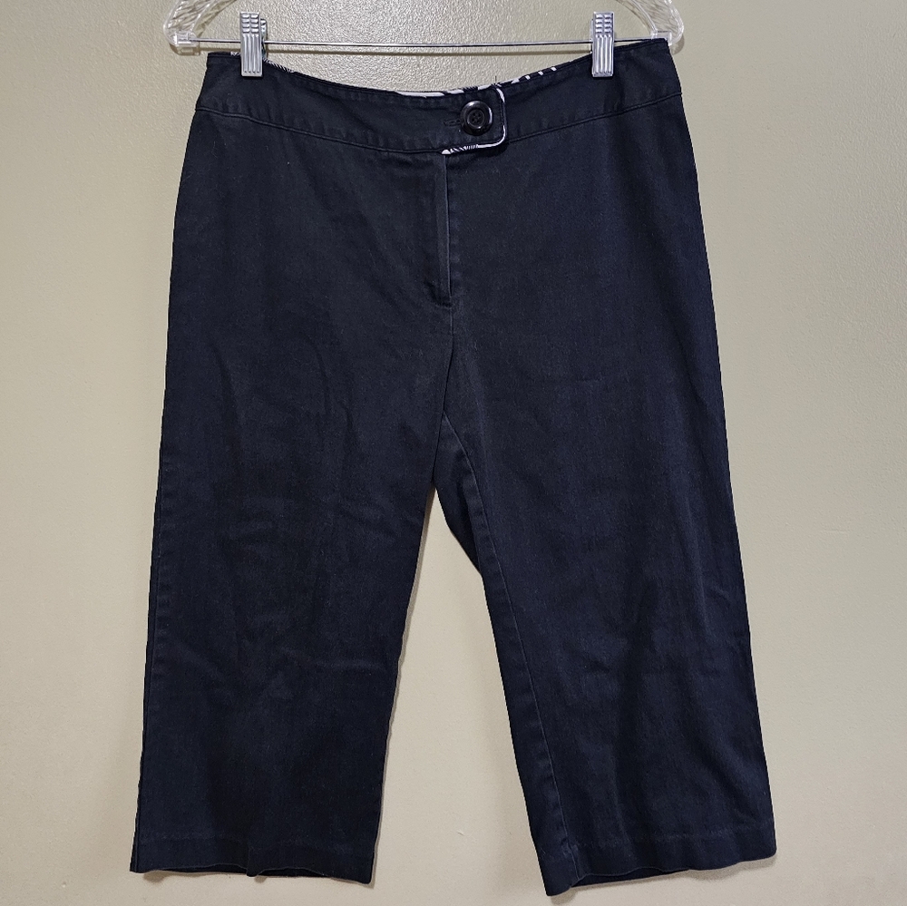 PANTOLOGY Women's Black Stretch Capris Size 10